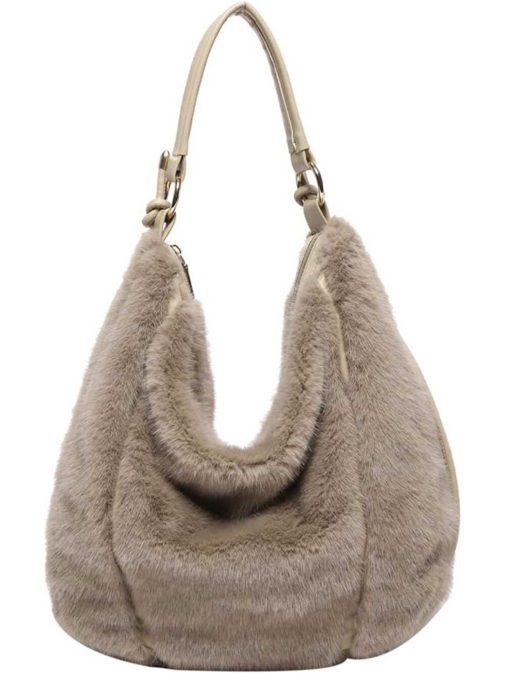 Cozy Faux Fur Tote Bag for Women - Soft Fluffy Crossbody Handbag with Strap